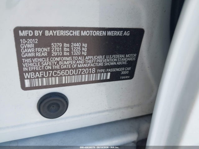 Aukcja sprzedaży 2013 Bmw 535i Xdrive, vin: WBAFU7C56DDU72018, numer aukcji: 45839379