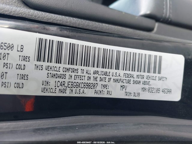 1C4RJEBG6KC698207 Jeep Grand Cherokee Limited 4x2