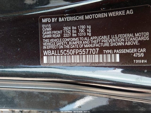 Aukcja sprzedaży 2015 Bmw Z4 Sdrive28i, vin: WBALL5C50FP557707, numer aukcji: 45839569