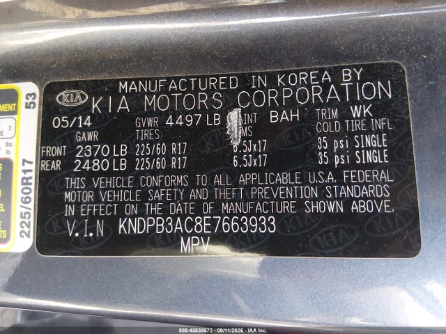 KIA Sportage Lx 2014 KNDPB3AC8E7663933 Image 9