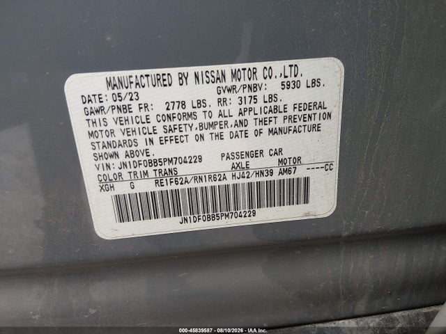 45839587 :رقم المزاد ، JN1DF0BB5PM704229 vin ، 2023 Nissan Ariya Engage+ مزاد بيع