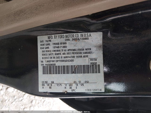 Продажа на аукционе авто 1999 Mercury Tracer Ls, vin: 1MEFM13P7XW605300, номер лота: 45839590