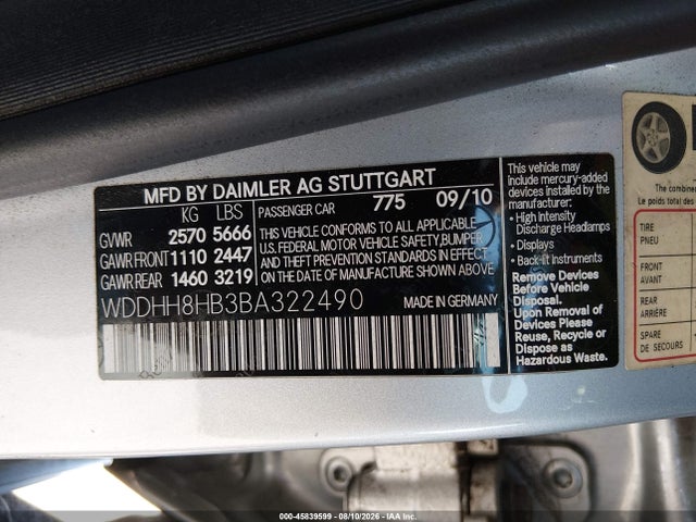 Продаж на аукціоні авто 2011 Mercedes-benz E 350 4matic, vin: WDDHH8HB3BA322490, номер лоту: 45839599
