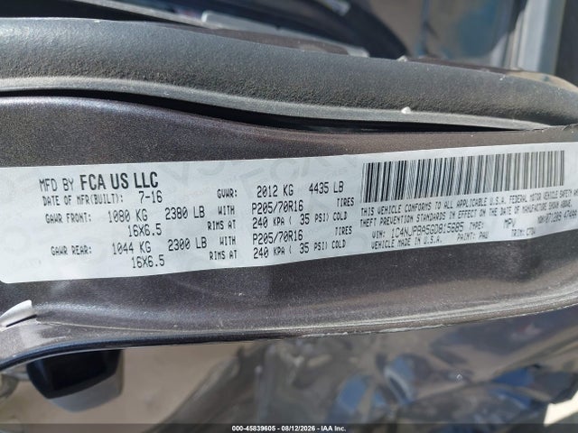 Продажа на аукционе авто 2016 Jeep Patriot Sport, vin: 1C4NJPBA5GD815685, номер лота: 45839605