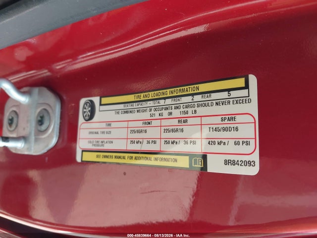 45839664 :رقم المزاد ، 2A8HR44H88R842093 vin ، 2008 Chrysler Town & Country Lx مزاد بيع