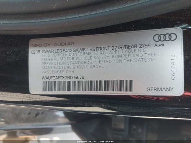 2016 Audi A6 3.0t Premium Plus მანქანა იყიდება აუქციონზე, vin: WAUFGAFCXGN005679, აუქციონის ნომერი: 45839708
