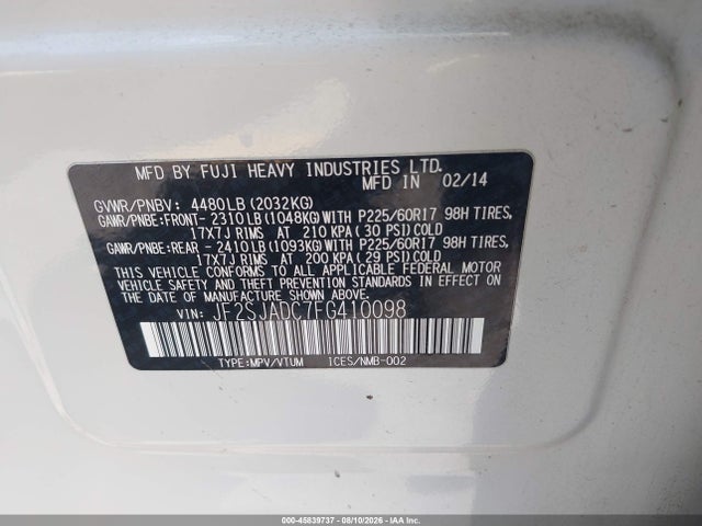 Subaru Forester 2.5i Premium 2015 JF2SJADC7FG410098 Image 9