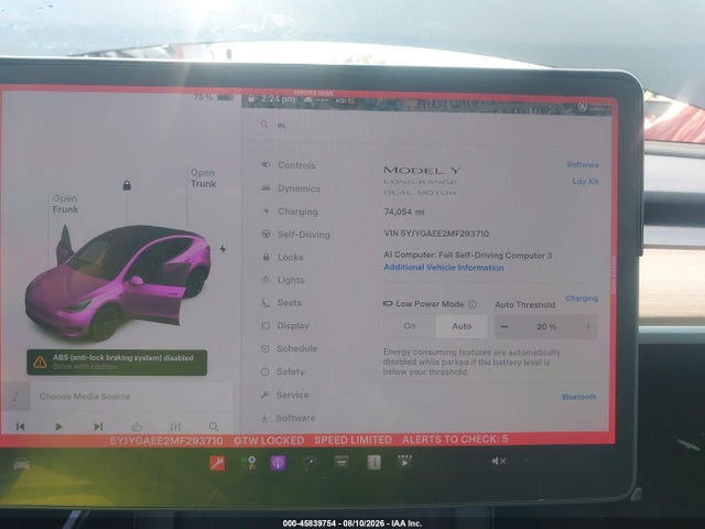 Продажа на аукционе авто 2021 Tesla Model Y Long Range Dual Motor All-wheel Drive, vin: 5YJYGAEE2MF293710, номер лота: 45839754