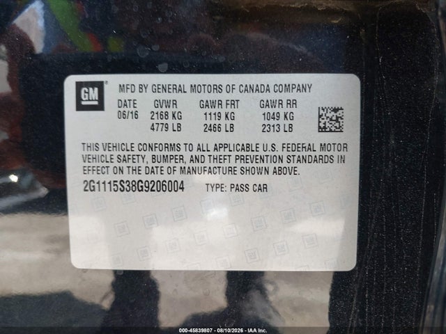 Chevrolet Impala 2lt 2016 2G1115S38G9206004 Image 9