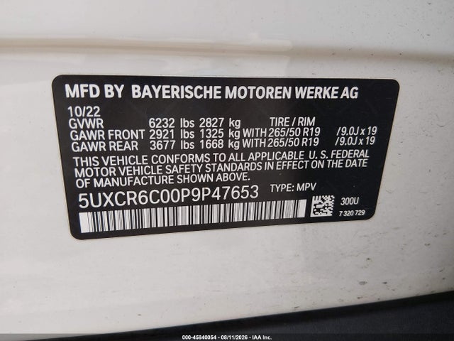 BMW X5 Xdrive40i 2023 5UXCR6C00P9P47653 Image 9