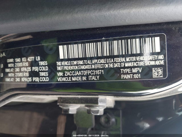 Aukcja sprzedaży 2015 Jeep Renegade Sport, vin: ZACCJAAT0FPC31671, numer aukcji: 45840156