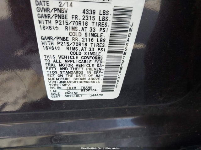Nissan Rogue Select S 2014 JN8AS5MT3EW606675 Image 9