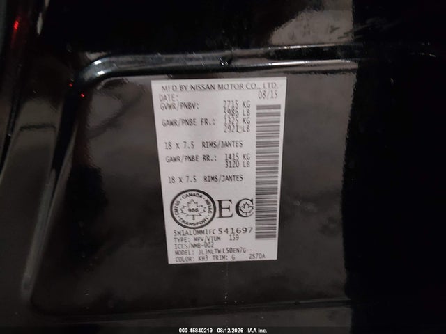 5N1AL0MM1FC541697 Infiniti QX60