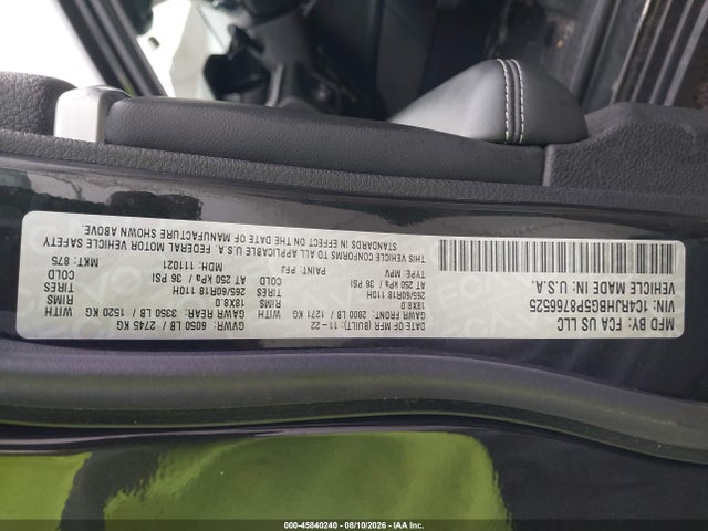 45840240 :رقم المزاد ، 1C4RJHBG5P8766525 vin ، 2023 Jeep Grand Cherokee Limited 4x4 مزاد بيع