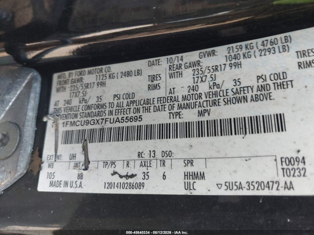 1FMCU9GX7FUA55695 Ford ESCAPE SE