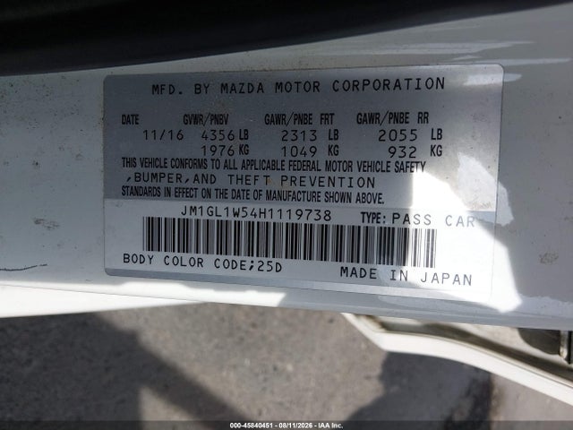 JM1GL1W54H1119738 Mazda Mazda6 Grand Touring