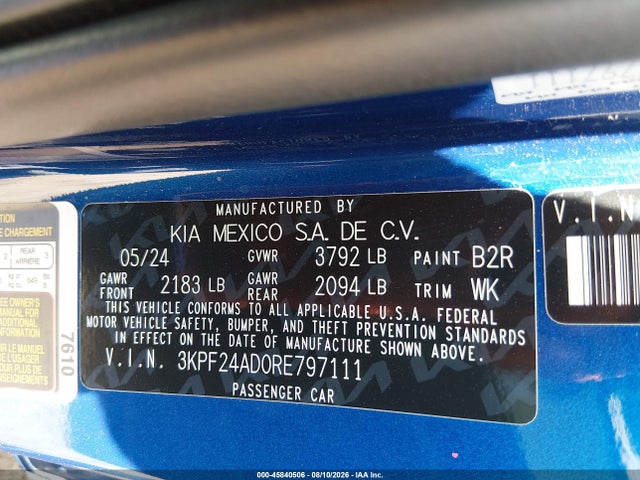 KIA Forte Lxs 2024 3KPF24AD0RE797111 Image 9