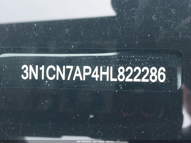 Продаж на аукціоні авто 2017 Nissan Versa 1.6 Sv, vin: 3N1CN7AP4HL822286, номер лоту: 45840552