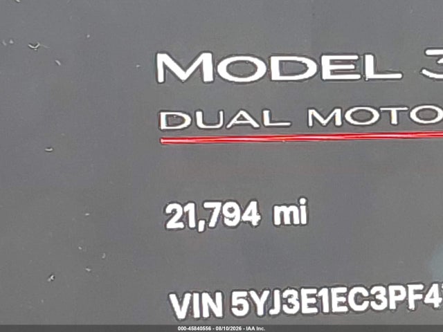 Продажа на аукционе авто 2023 Tesla Model 3 Performance Dual Motor All-wheel Drive, vin: 5YJ3E1EC3PF476763, номер лота: 45840556