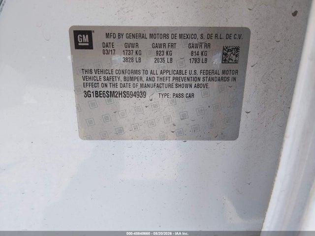 Chevrolet Cruze Lt Auto 2017 3G1BE6SM2HS594939 Image 9