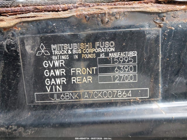 Продажа на аукционе авто 2012 Mitsubishi Fuso Truck Fe Fec72s, vin: JL6BNK1A7CK007864, номер лота: 45840734