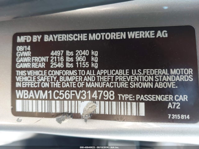 WBAVM1C56FV314798 BMW X1 Sdrive28i