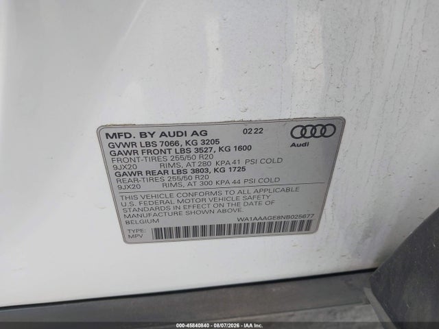 Audi E-tron Premium Quattro 2022 WA1AAAGE8NB025677 Image 9