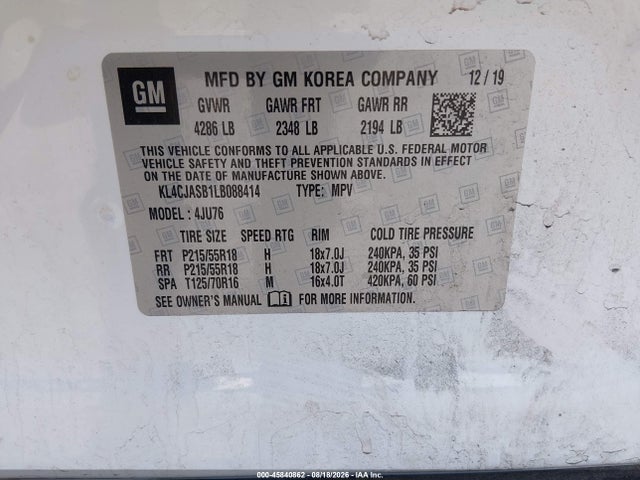 Buick Encore Fwd Preferred 2020 KL4CJASB1LB088414 Image 9