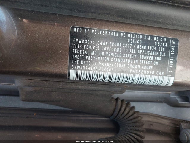 45840888 :رقم المزاد ، 3VWJ07AT2EM660063 vin ، 2014 Volkswagen Beetle 1.8t مزاد بيع