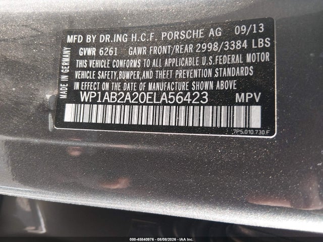 WP1AB2A20ELA56423 Porsche CAYENNE S