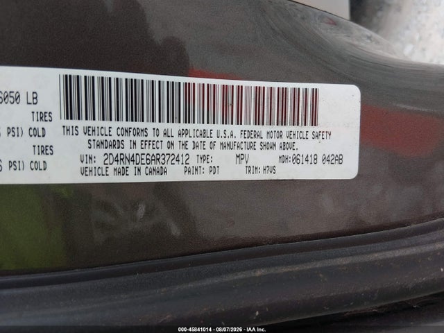 Aukcja sprzedaży 2010 Dodge Grand Caravan Se, vin: 2D4RN4DE6AR372412, numer aukcji: 45841014