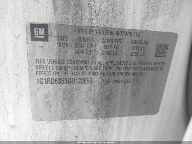Chevrolet Volt Premier 2016 1G1RD6S53GU122659 Image 9