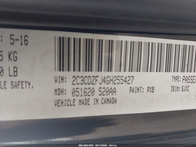 Продаж на аукціоні авто 2016 Dodge Challenger 392 Hemi Scat Pack Shaker, vin: 2C3CDZFJ4GH255427, номер лоту: 45841052