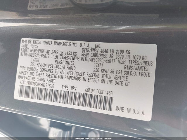 2024 Mazda Cx-50 2.5 S Premium მანქანა იყიდება აუქციონზე, vin: 7MMVABDM8RN171820, აუქციონის ნომერი: 45841068