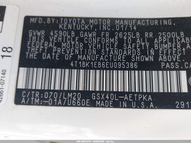 Toyota AVALON LIMITED 2014 4T1BK1EB6EU095386 Image 9