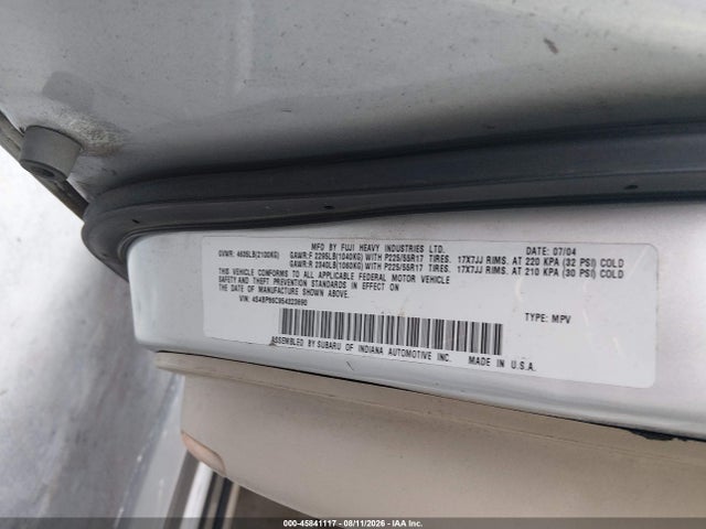 Продаж на аукціоні авто 2005 Subaru Outback 3.0r L.l. Bean Edition, vin: 4S4BP86C954323690, номер лоту: 45841117