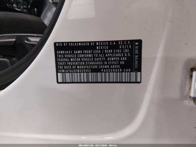 3VWLA7AJ3FM329353 Volkswagen Jetta 2.0l Tdi S