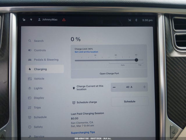 45841188 :رقم المزاد ، 5YJSA1CN9DFP23016 vin ، 2013 Tesla Model S مزاد بيع