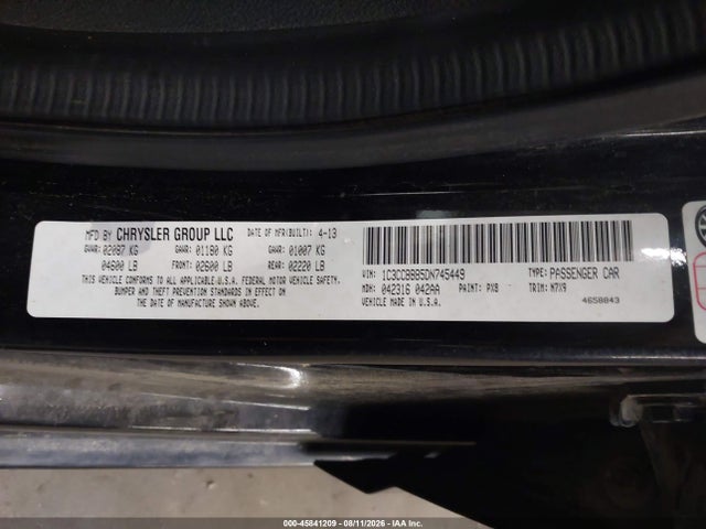 Aukcja sprzedaży 2013 Chrysler 200 Touring, vin: 1C3CCBBB5DN745449, numer aukcji: 45841209