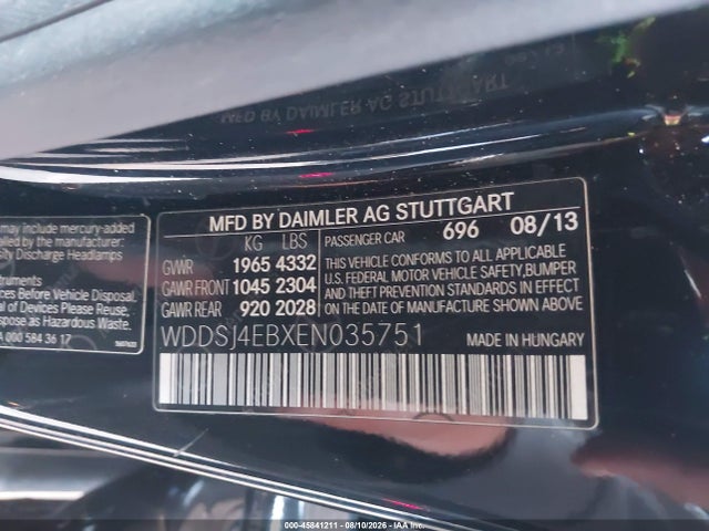 WDDSJ4EBXEN035751 Mercedes-Benz CLA 250