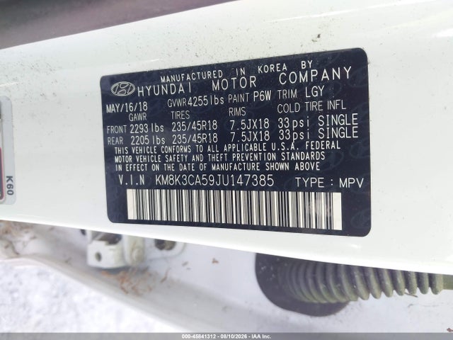 Hyundai Kona Limited 2018 KM8K3CA59JU147385 Image 9