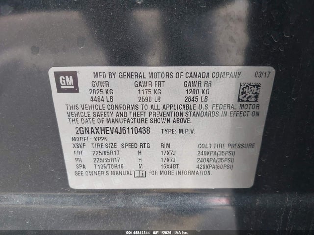 Chevrolet EQUINOX LS 2018 2GNAXHEV4J6110438 Image 9
