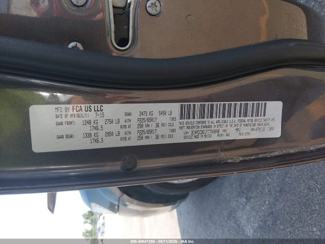Продажа на аукционе авто 2015 Dodge Journey Sxt, vin: 3C4PDCBG1FT743048, номер лота: 45841356