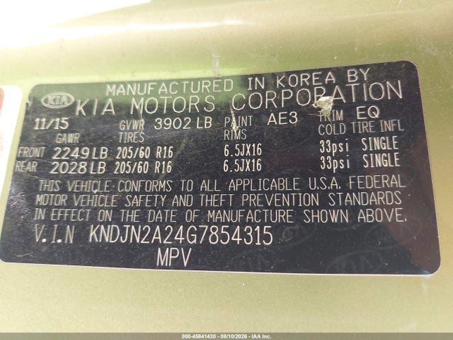 KIA Soul 2016 KNDJN2A24G7854315 Image 9