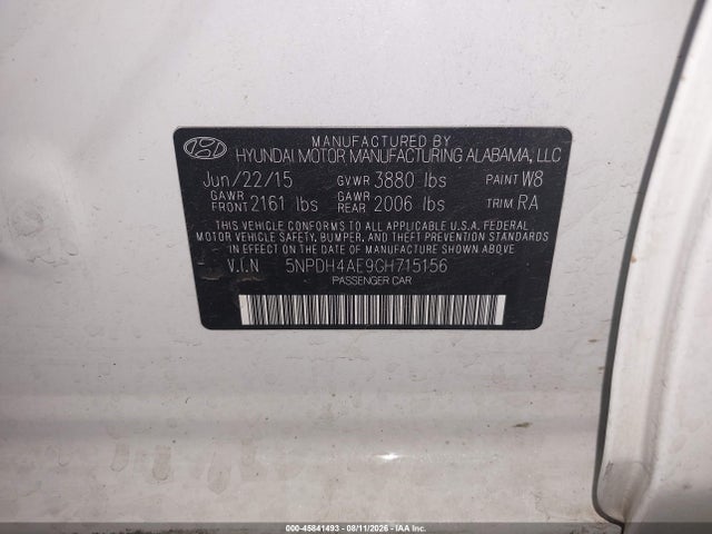 Hyundai ELANTRA SE 2016 5NPDH4AE9GH715156 Image 9