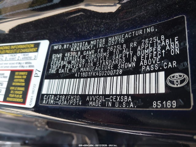 Toyota Camry Hybrid Se 2016 4T1BD1FK4GU200728 Image 9