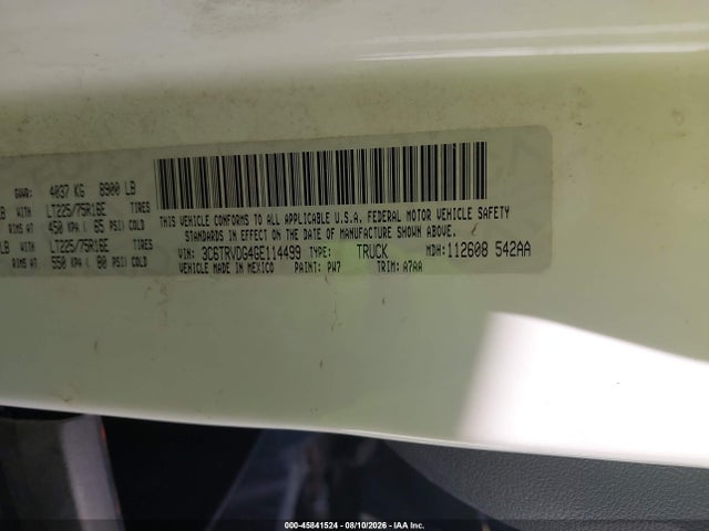 Продажа на аукционе авто 2016 Ram Promaster 2500 High Roof, vin: 3C6TRVDG4GE114499, номер лота: 45841524