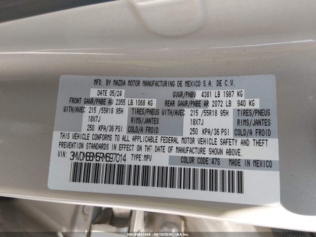 Продажа на аукционе авто 2024 Mazda Cx-30 2.5 S Select Sport, vin: 3MVDMBBM5RM697014, номер лота: 45841549
