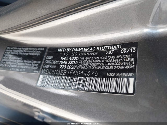 2014 Mercedes-benz Cla 250 მანქანა იყიდება აუქციონზე, vin: WDDSJ4EB1EN044676, აუქციონის ნომერი: 45841556