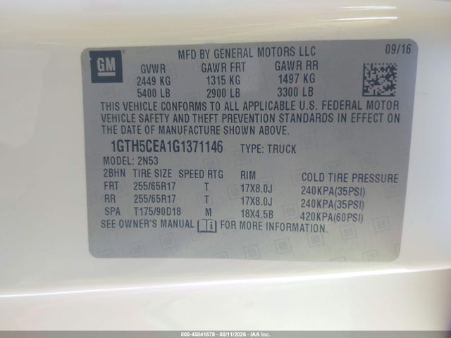 GMC Canyon 2wd Sle 2016 1GTH5CEA1G1371146 Image 9
